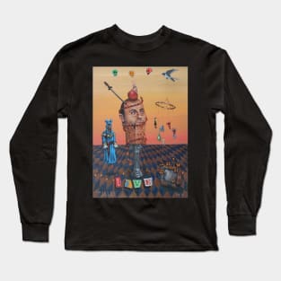 Your Memories Are Lies XXIX: Love & Always Awake | Apocalyptic Labyrinth | I am Drugs | Original Oil Painting Tyler Tilley Long Sleeve T-Shirt